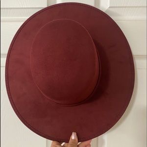 Melissa Cordobés Suede wide Brim Hat Burgundy